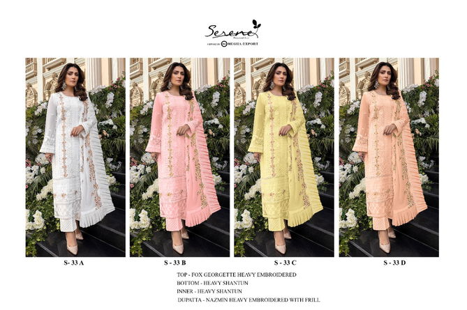 Serene S 33 Fancy Festive Wear Georgette Pakistani Salwar Kameez Collection
